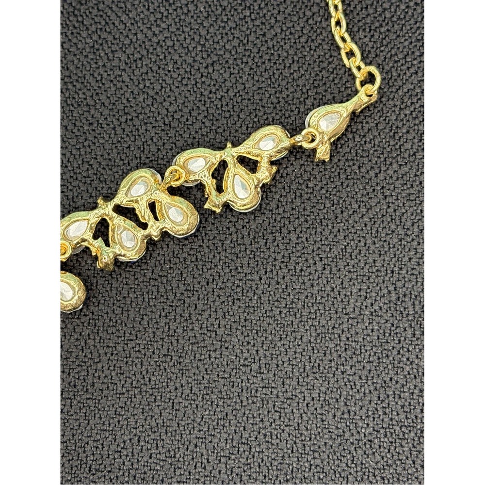 Gold-Tone Blue Crystal Necklace & Earrings Set‎ - Picture 15 of 16